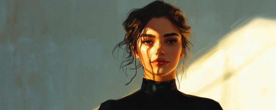 A person with a proud expression, their stance exuding confidence and self-assurance in their accomplishments.