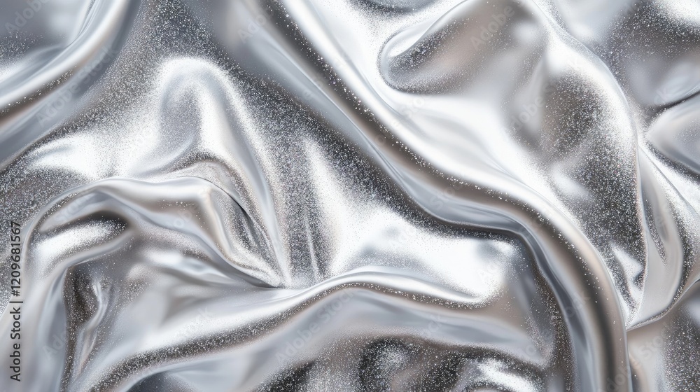 Wall mural silver and white shimmering glitter fabric texture creating an elegant abstract background for desig