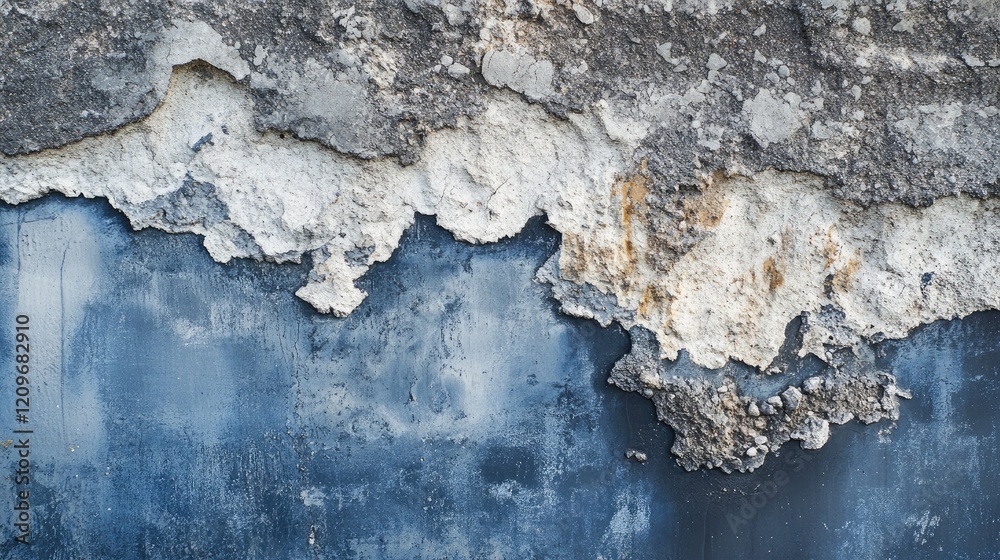 Aufkleber Weathered Concrete Texture with Soft Dark Blue and Azure Tones Ideal for Background Use in Design and Art Projects
