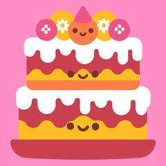 cartoon cake, vector