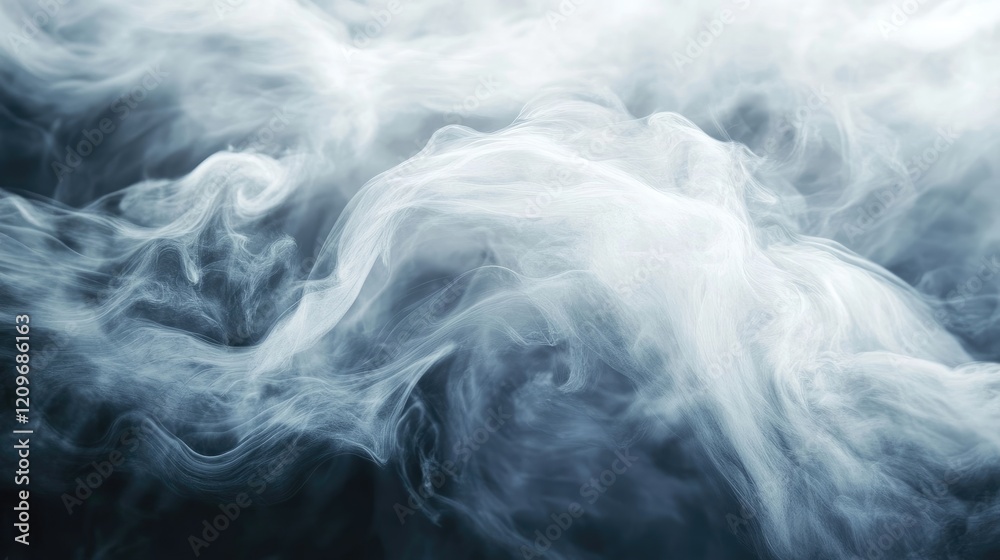 Aufkleber soft textured gray cloud background with fluid waves and ethereal flowing smoke