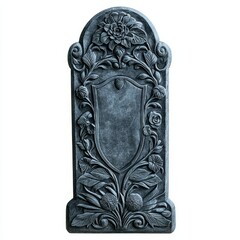 Old Tombstone Isolated on White Background. Symbol of Remembrance, History, and Memorial, Representing the Passage of Time and Respect for the Departed.
