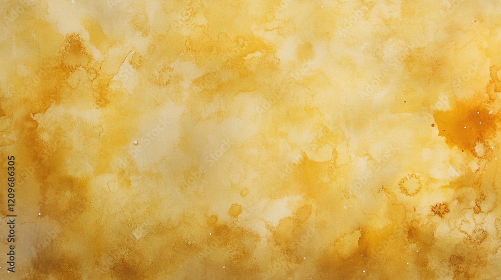 Poster soft golden yellow watercolor background with textured spots ideal for design projects and creative 