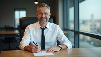 Obraz premium businessman in the office wearing white suit working 
