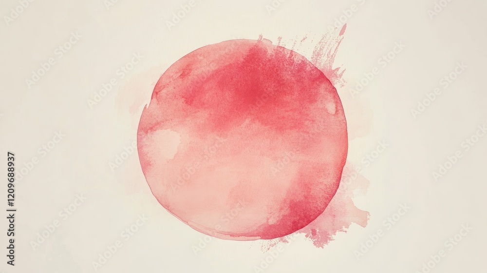 Poster soft watercolor circular frame for elegant design and artistic projects