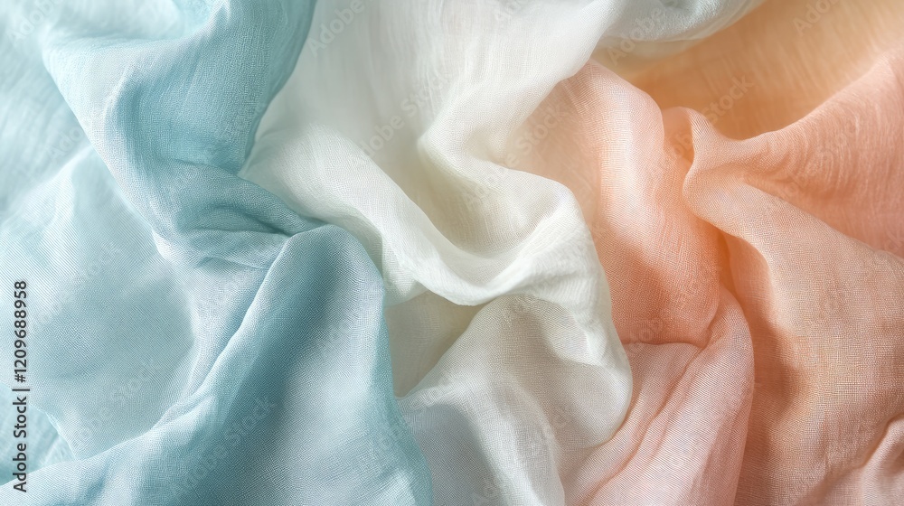 Aufkleber Soft Pastel Fabric Texture with Gentle Crinkle Pattern for Background Design and Creative Projects