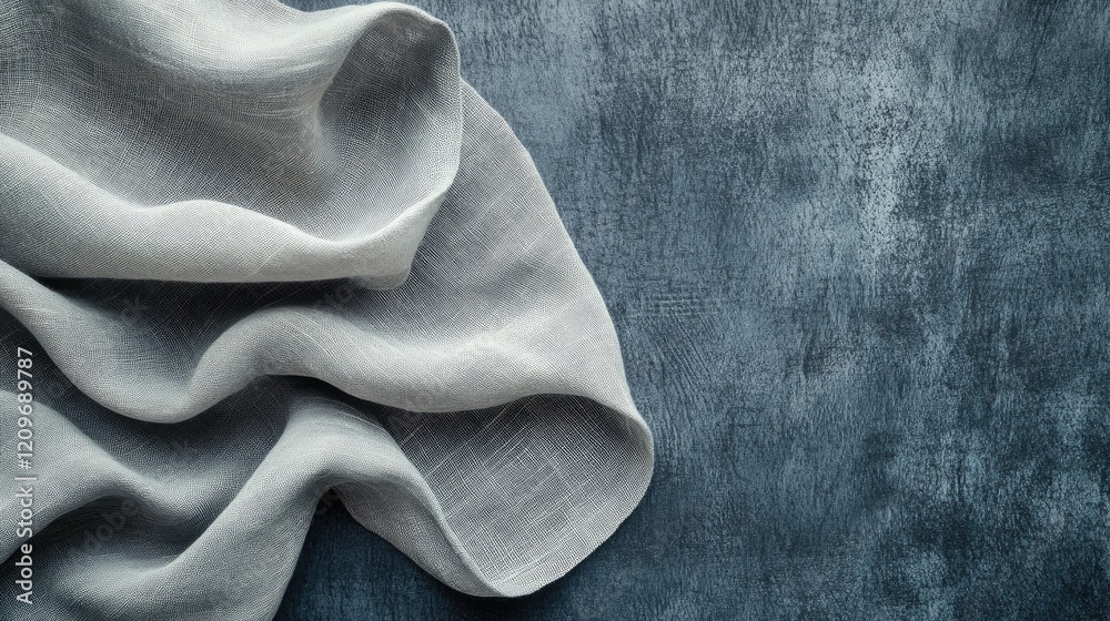 Poster textured fabric background for social media banners with elegant draped material in soft neutral ton