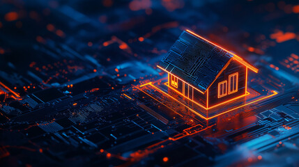 Obraz premium Transforming real estate with sustainable home technology smart systems for energy efficiency and green design