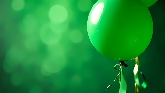 St. Patrick's Day with green balloons on a green background