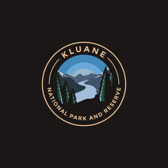 Kluane National Park and Reserve vector logo theme on dark background