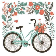 Fototapeta premium Playful and romantic wedding couple illustrations concept and wedding accessories in hand-drawn.