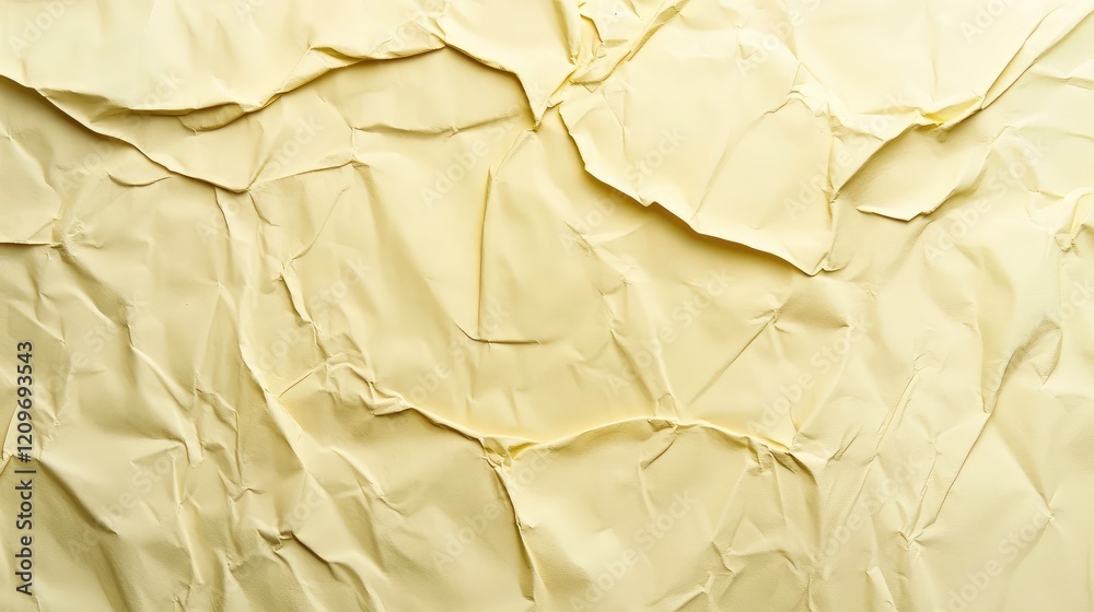 Poster textured crumpled soft yellow background creating an abstract surface pattern ideal for design proje