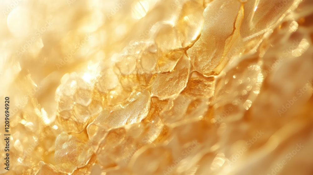Poster golden bokeh light effect creating a soft blurred background with warm tones for elegant and dreamy 