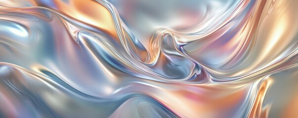 Fototapeta premium Abstract silver metallic texture with smooth gradients and soft light.