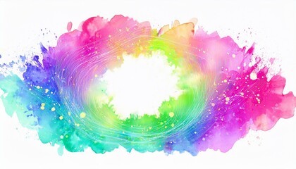 Fototapeta premium Rainbow frame background on white graphic resource