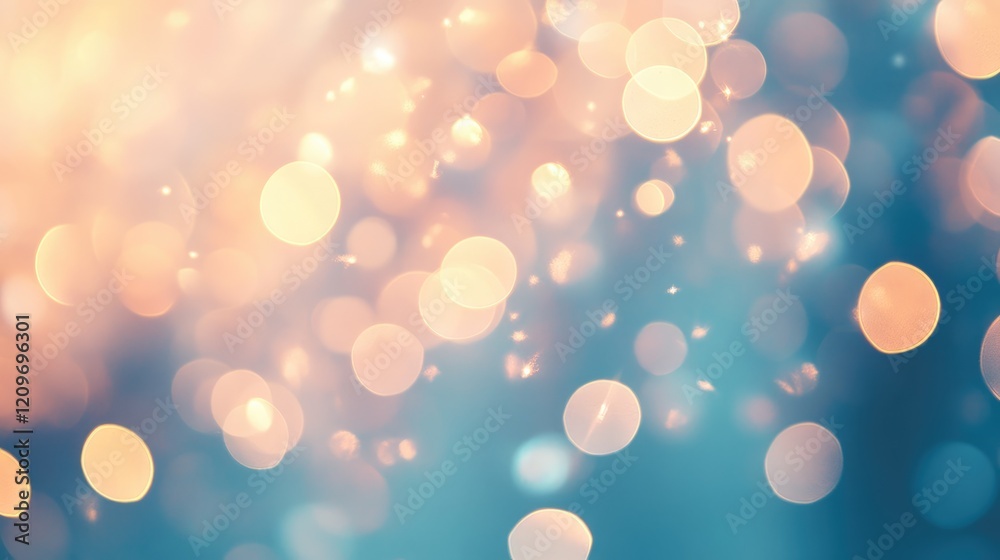 Poster soft ethereal bokeh background with warm tones and subtle sparkles for artistic and creative project