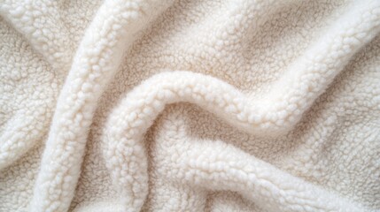 Cozy white fleece texture background creating a warm and inviting atmosphere for textile and fashion design applications