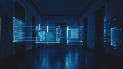 Floating holographic interfaces in a dark room