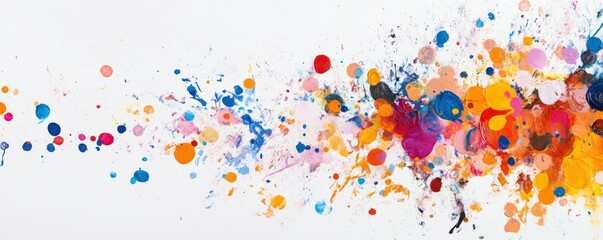 Obraz premium Abstract splash of colorful paint against a white background, artistic expression.