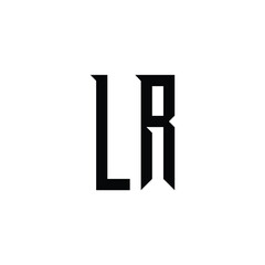 LR monogram logo design letter text name symbol monochrome logotype alphabet character simple logo