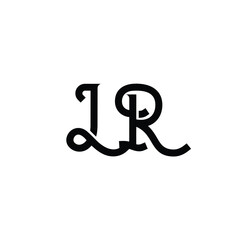 LR monogram logo design letter text name symbol monochrome logotype alphabet character simple logo