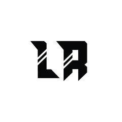 Fototapeta premium LR monogram logo design letter text name symbol monochrome logotype alphabet character simple logo