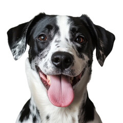 Happy Dog Summer Fun on transparent background.