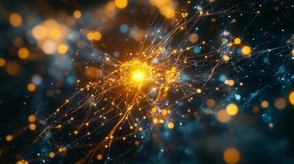 Abstract representation of neural connections glowing with energy