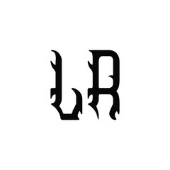 LR monogram logo design letter text name symbol monochrome logotype alphabet character simple logo