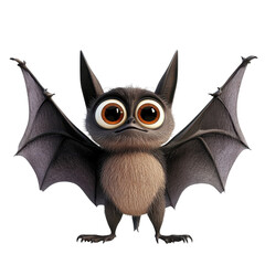 Fototapeta premium Adorable Cartoon Bat Illustration on transparent background.