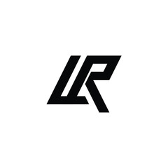 LR monogram logo design letter text name symbol monochrome logotype alphabet character simple logo