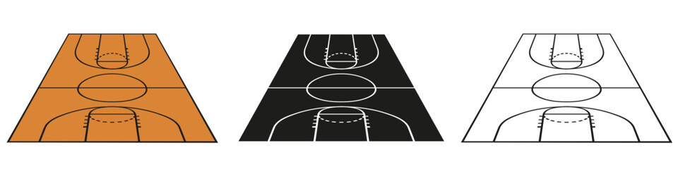 Basketball field icon vector set. Basketball court illustration sign collection. Basketball symbol or logo.