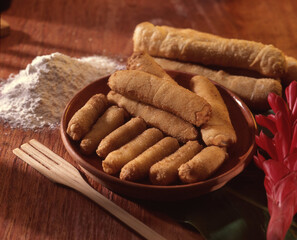 Raw meat and chicken on vegetables and ingredients background.