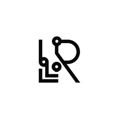 LR monogram logo design letter text name symbol monochrome logotype alphabet character simple logo