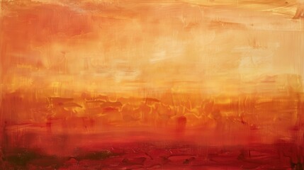 Warm Abstract Landscape with Smooth Gradients of Orange, Yellow, and Red Hues Creating a Serene and Inviting Atmosphere for Modern Decor and Artistic Inspiration