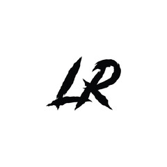 LR monogram logo design letter text name symbol monochrome logotype alphabet character simple logo