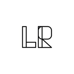 LR monogram logo design letter text name symbol monochrome logotype alphabet character simple logo
