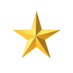 Obraz premium A shiny golden star rendered with clean, sharp edges and a glossy texture, set against a transparent background. Perfect for awards, achievements, or decorative elements in design.