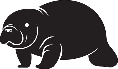 Manatee cartoon illustration.