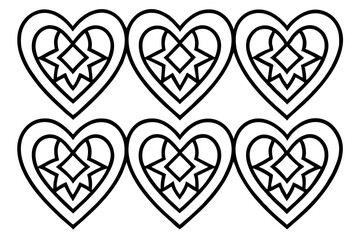 Minimalist Line Art Heart Patterns - Vector Set
