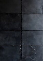 Naklejka premium Four black squares are stacked on a black surface