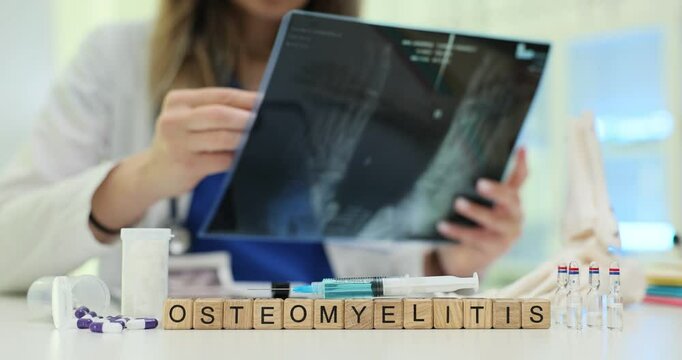 A qualified medical professional carefully reviews and analyzes Xray images to diagnose potential osteomyelitis