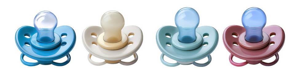 Baby Pacifier Collection Isolated on Transparent Background