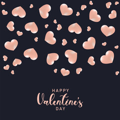 Romantic soft pink love heart backdrop for valentine day greeting design