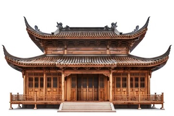 Naklejka premium Wooden building architecture housing worship