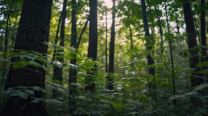 Obraz premium fern in the forest generative ai