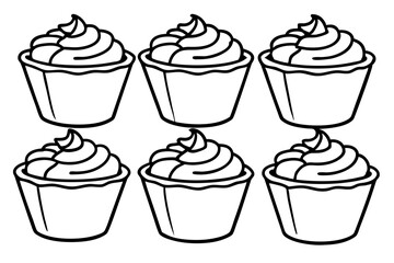 Minimalist Mousse Dessert Line Art Set