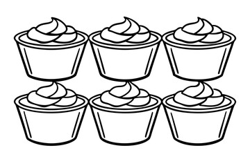 Minimalist Mousse Dessert Line Art Set