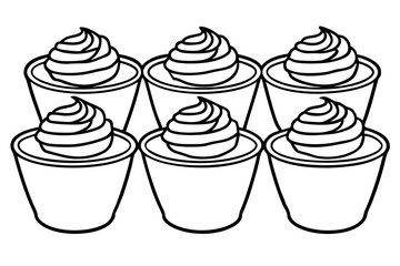 Minimalist Mousse Dessert Line Art Set