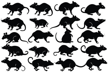 Farm Animal Rat Silhouette Vector Illustration